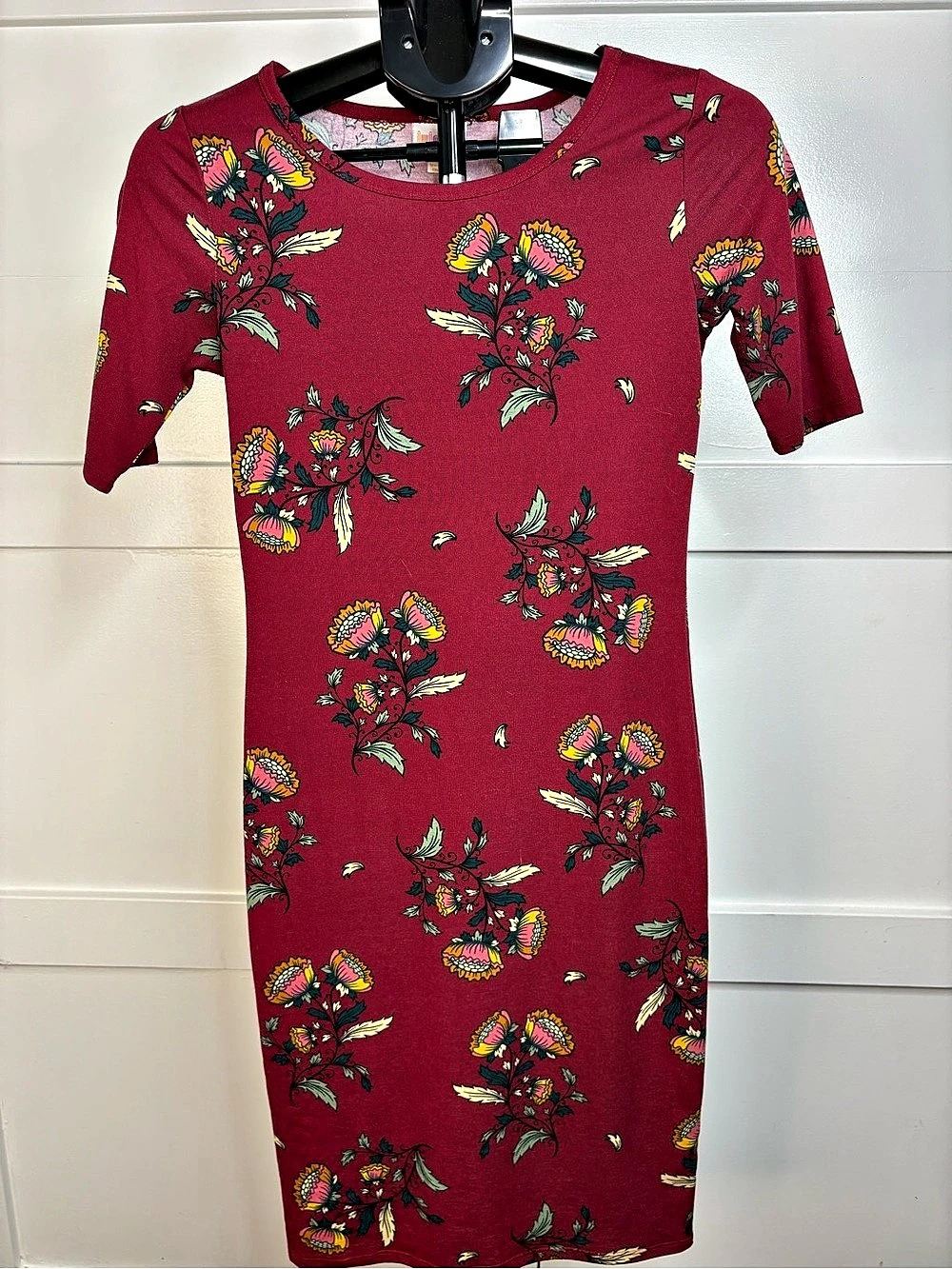 Lula Roe Floral Mini Dress in Red Size XXS Like New